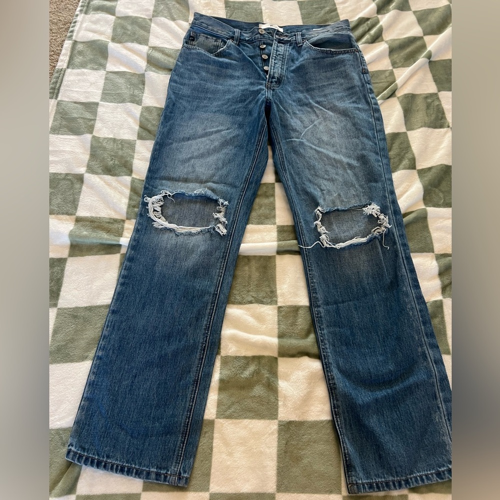 Kancan Blue Straight Leg Jeans